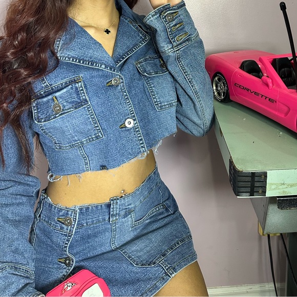 Made by Vanilla <3| reworked y2k denim set size xs/ small - Picture 2 of 2